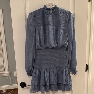 Modest Long Sleeve Blue Dress From Aqua Size S